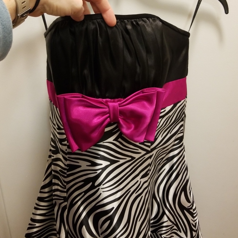 Vintage zebra print prom dress